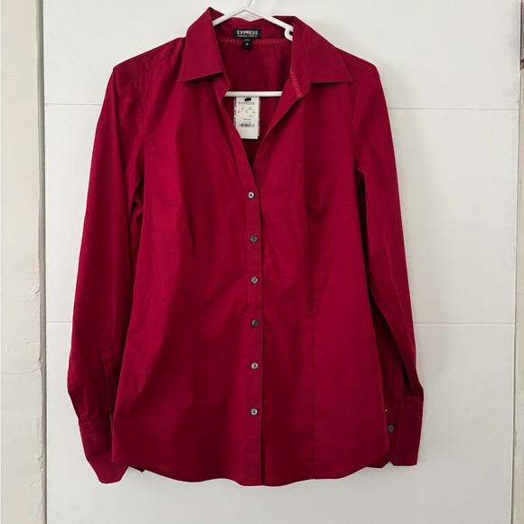 Express Deep Red Collared Shirt - Picture 11 of 11